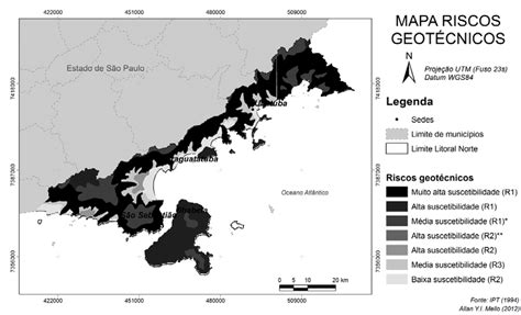 Mapa Riscos Geotécnicos Tipos De Riscos R1 Riscos A Download