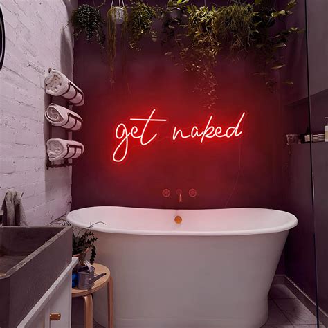 Get Naked Neon Signs Red Aesthetic Funny Letters Decorative Get Naked