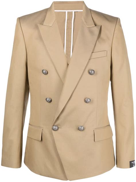 Balmain Peak Lapel Double Breasted Blazer Farfetch