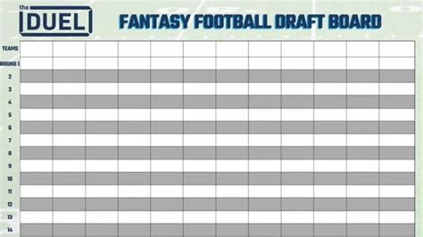 Printable Fantasy Football Draft Board For Your 2021 Draft - Free Printable