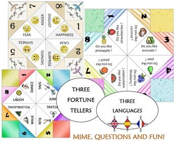 THREE Fortune Teller In THREE Languages EN SP FR Emotions And Actions