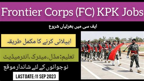 Jobs In Frontier Corps Fc Kpk 300 Vacancies Guardians Of The