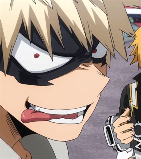 Katsuki Bakugo Licks His Lips  Animated Picture