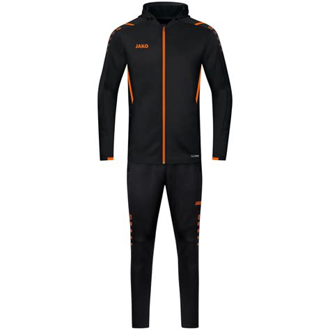 Jako Challenge Trainingsanzug Mit Kapuze Herren Schwarz Neonorange S