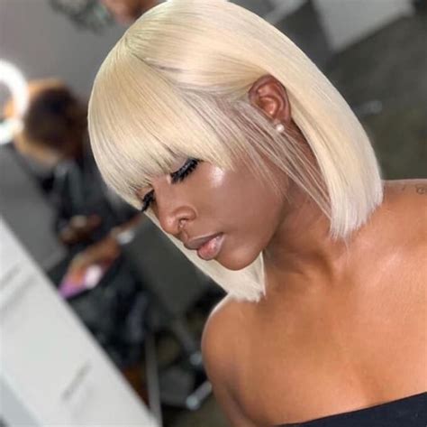 Pop Up Sale Blonde 613 Bob With Bangs Lace Frontal Wig Full Lace