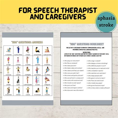 aphasia printable worksheets stroke rehab semantic processing head