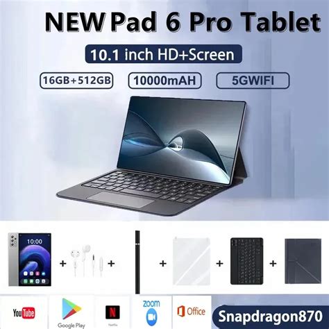 Tablette Android PAD 6 PRO 2023 16 Go 10 1 Go 5G Appel T L Phonique