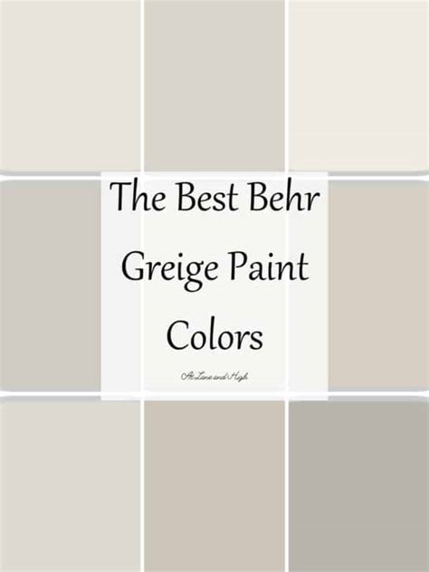 The Best Greige Paint Colors from Behr - At Lane and High