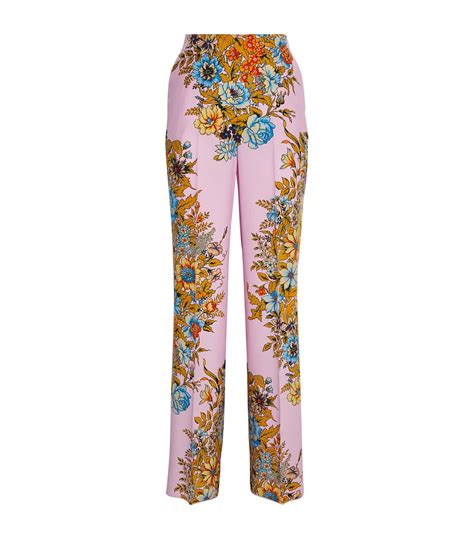 Womens Etro Multi Floral Print Wide Leg Trousers Harrods Uk