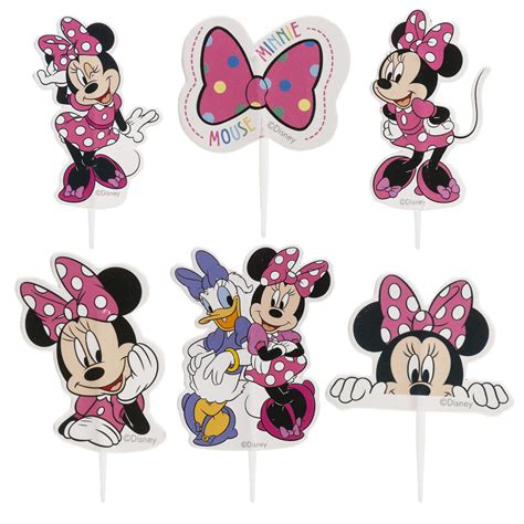 CAKE TOPPERS PAPEL MINNIE MOUSE 6 MODELOS 30 UNIDADES Dekora