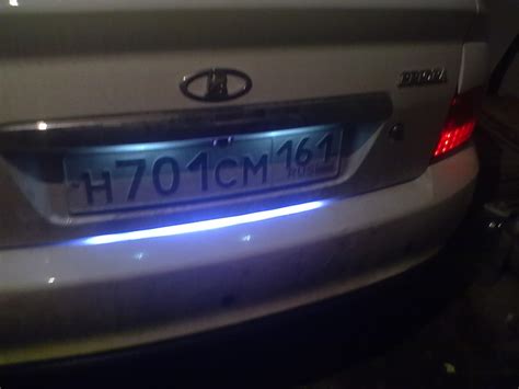 диодная лента в зеркала — Lada Приора хэтчбек, 1,6 л, 2014 года ...
