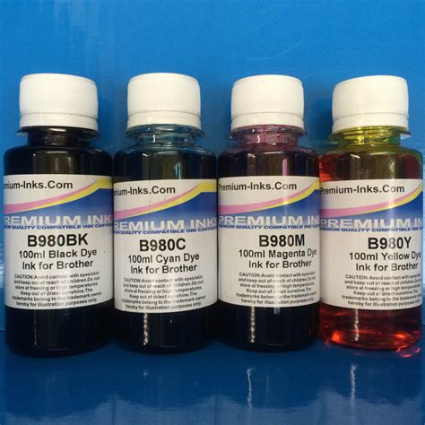 4x100ml Dye Refill Printer Ink For Refilling Brother Lc900 Cartridges