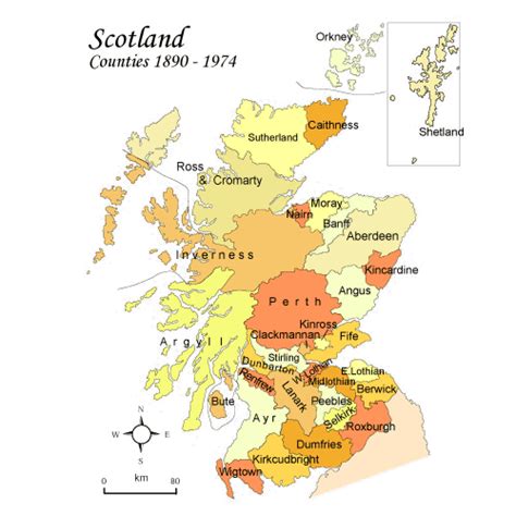 Gazetteer for Scotland: Map of Scotland