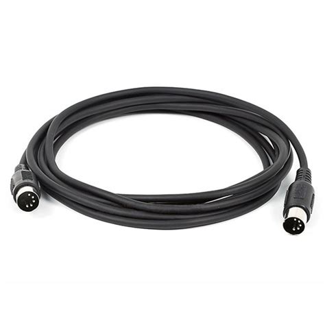 Midi Cable W5 Pin Din Plugs 10ft Black