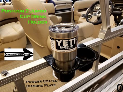 pontoon boat  jumbo cup drink holder black aluminum diamond etsy