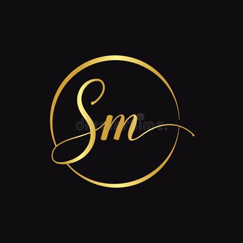 Initial Sm Letter Logo Design Vector Template Abstract Script Letter