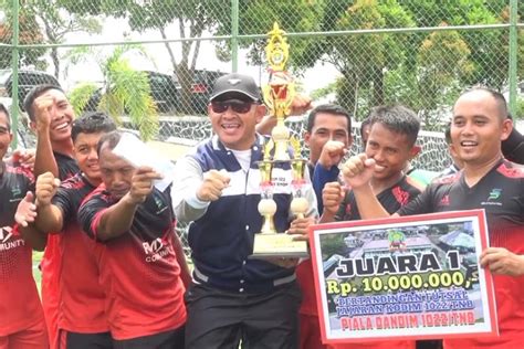 Perkuat Solidaritas Kodim Tanah Bumbu Gelar Turnamen Futsal Antar