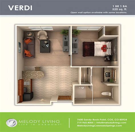 Assisted Living Floor Plans at Melody Living