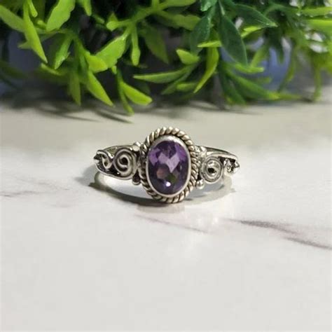 Sterling Silver Amethyst Gemstone Ring At Rs Piece Silver