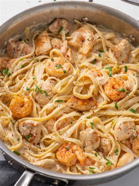 Creamy Chicken And Shrimp Alfredo Cookin With Mima