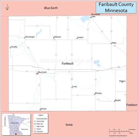 Map of Faribault County, Minnesota - Thong Thai Real