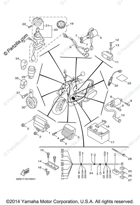 Yamaha Scooter 2015 OEM Parts Diagram For Electrical 1 Partzilla