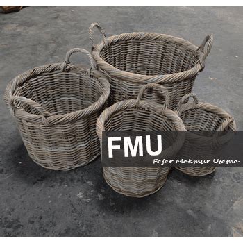 Set Of 4 Round Rattan Storage Wicker Rattan Basket And Furniture