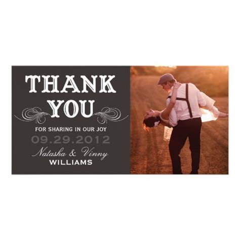 Vintage Thank You Wedding Thank You Card Personalized Photo Card Zazzle