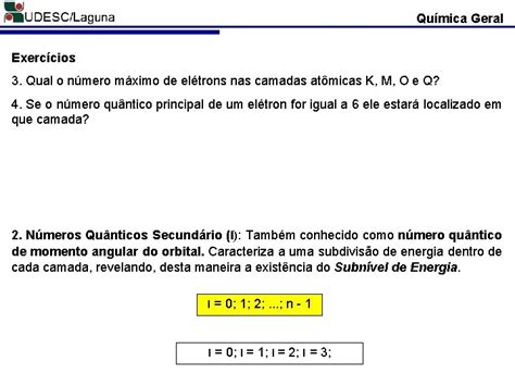 QUMICA GERAL UNIDADE 2 NMEROS QU NTICOS Prof