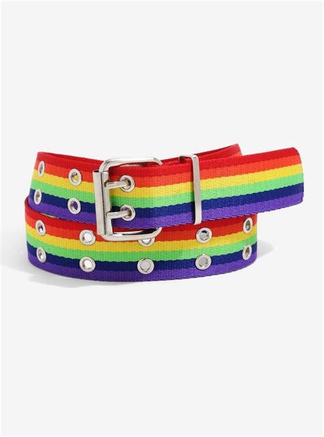 Rainbow Woven Double Grommet Belt Hot Topic Rainbow Belts Lgbtq