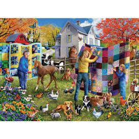 Country Quilt 300 Large Piece Jigsaw Puzzle Bits And Pieces