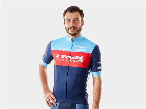 Bontrager Santini Trek Factory Racing Xc Team Replica Fahrrad Trikot Kurz Blau 2022 Von Top