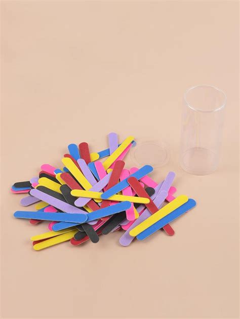 Nail File Colorful Barrel Nail Files Double Sided Wooden Nail Filers