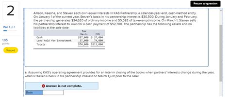 Solved Return To Question 2 Allison Keesha And Steven Each Chegg