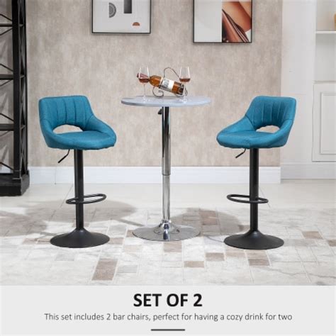 Modern Linen Counter Height Kitchen Stools with Tufted Design and Footrest, Blue, 1 Unit - Kroger