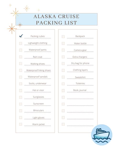 Printable Packing List for Alaska Cruise: Get Ready for Anything