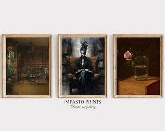 Dark Academia Gallery Wall Print Set Vintage Art Prints Moody Gallery