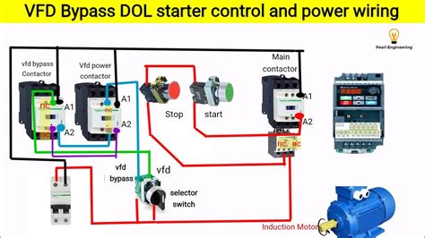 Vfd Bypass Dol Starter Control And Power Wiring Youtube