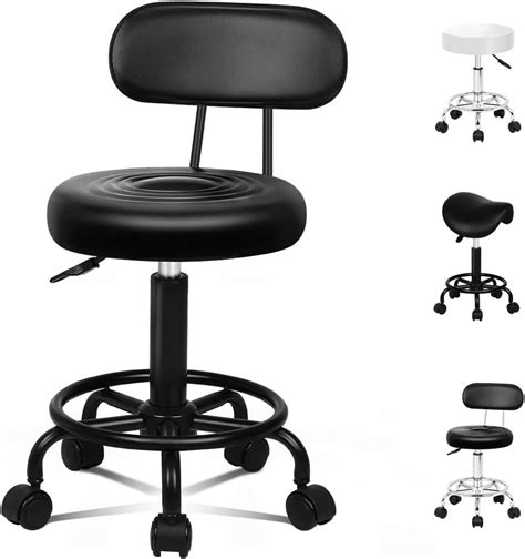 ALFORDSON Salon Stool Round Swivel Drafting Rolling Stools In 47 5 62cm