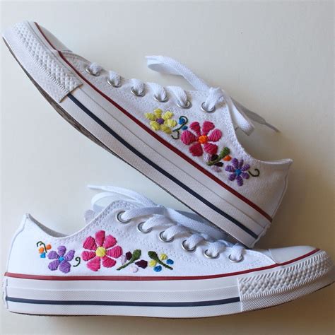 A Pocket Full Of Posey Hand Embroidered Floral Shoes Embroidered