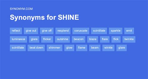 Another word for SHINE > Synonyms & Antonyms