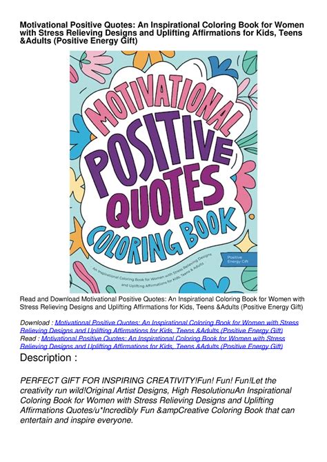 [PDF] DOWNLOAD Motivational Positive Quotes: An Inspirational Coloring ...