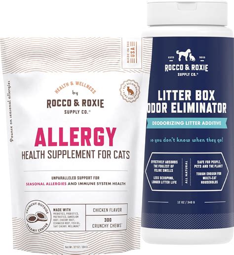 Amazon.com: Rocco & Roxie Cat Allergy Supplements & Litter Box Odor