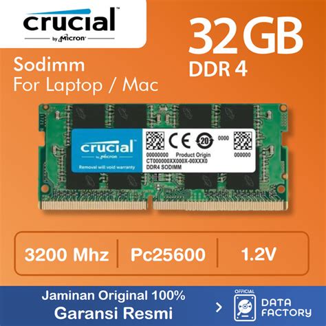 Jual RAM LAPTOP CRUCIAL DDR4 32GB PC25600 / 3200Mhz SODIMM MEMORY ...