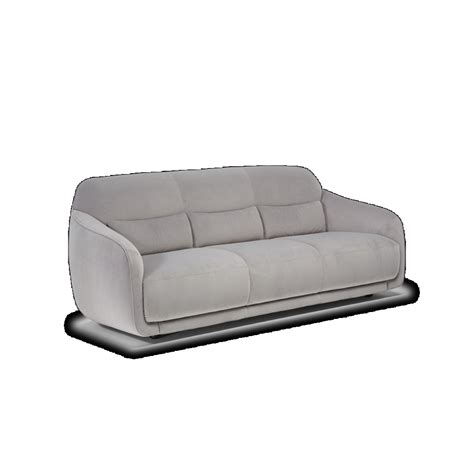 Parigi Three Seater Sofa Light Grey Fabric Natuzzi Editions