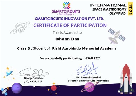 olympiad certificate  science mathematics
