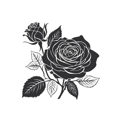 Premium Vector Hand Drawn Rose Silhouette Vector