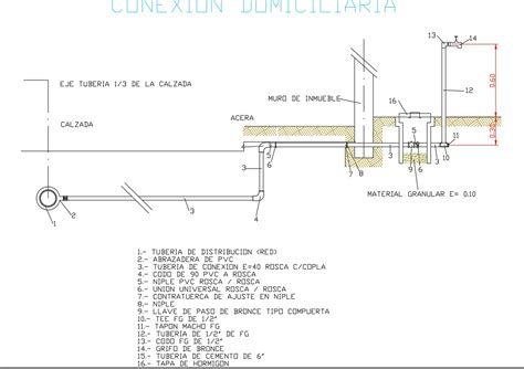 Conexión domiciliaria en AutoCAD Descargar CAD gratis 31 74 KB