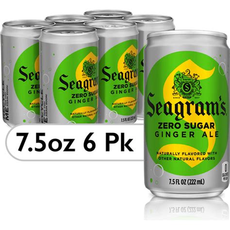 Seagrams Zero Sugar Ginger Ale Soda Soft Drink 7 5 Fl Oz 6 Pack