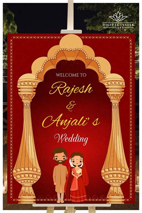 Buy Hindu Wedding Welcome Sign Fully Editable Indian Wedding Online In